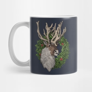 Reindeer with Wreath Mug